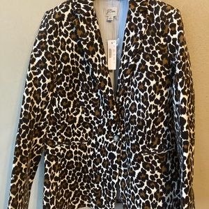 NWT J Crew Parke Blazer Leopard Corduroy Sz 6